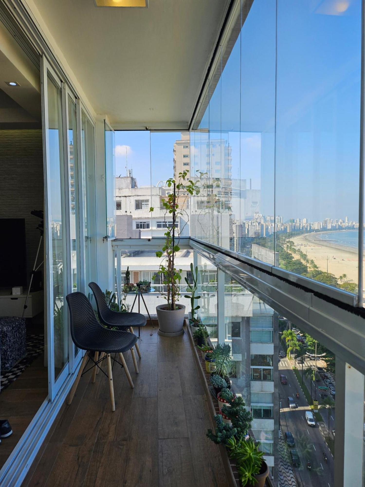 Apartamentos Na Praia Do Gonzaga Frente Mar Com Estacionamento 산토스 객실 사진